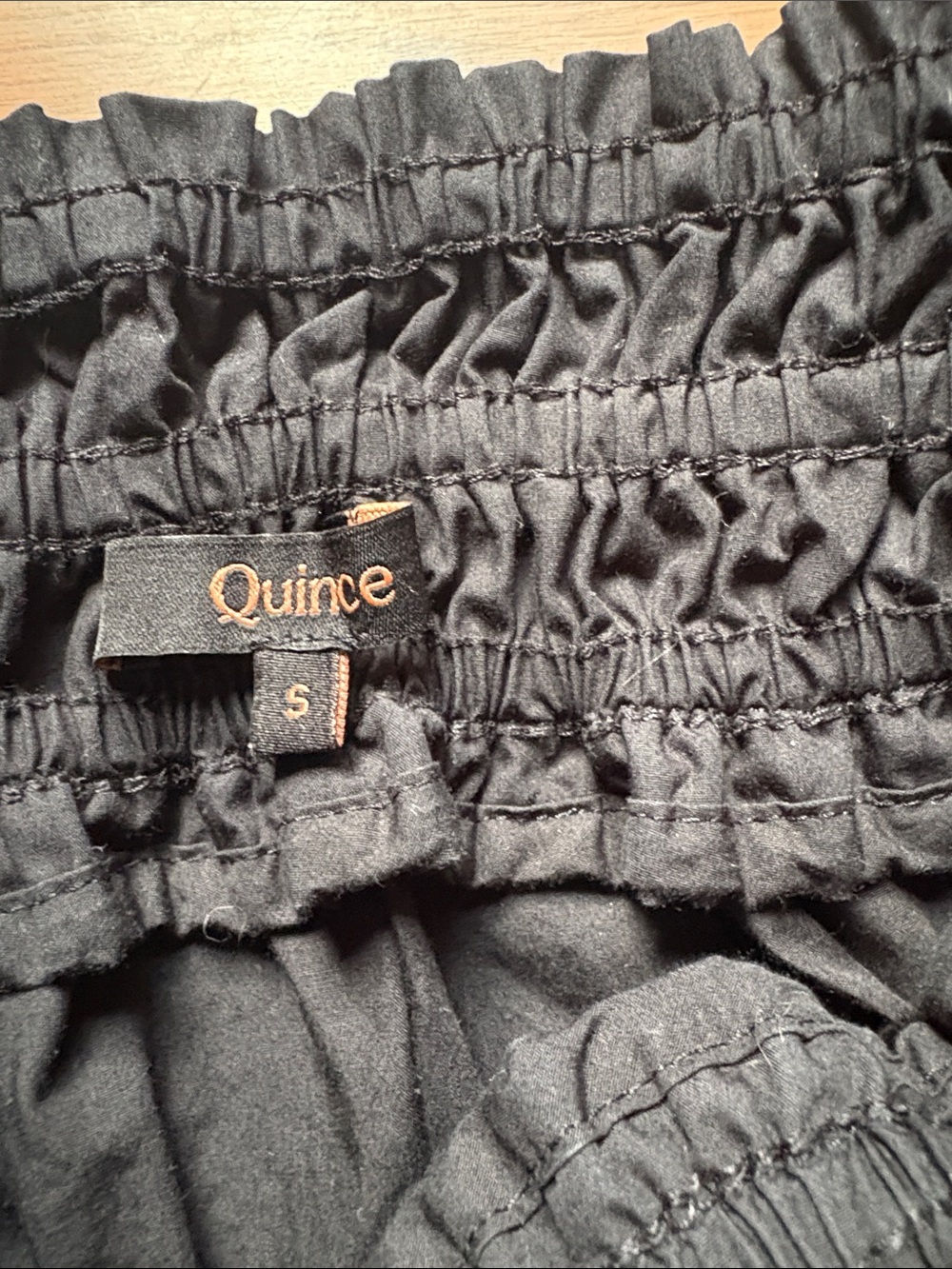 Quince Tiered Black Maxi Skirt with Smocked Waist size S - Picture 6 of 7
